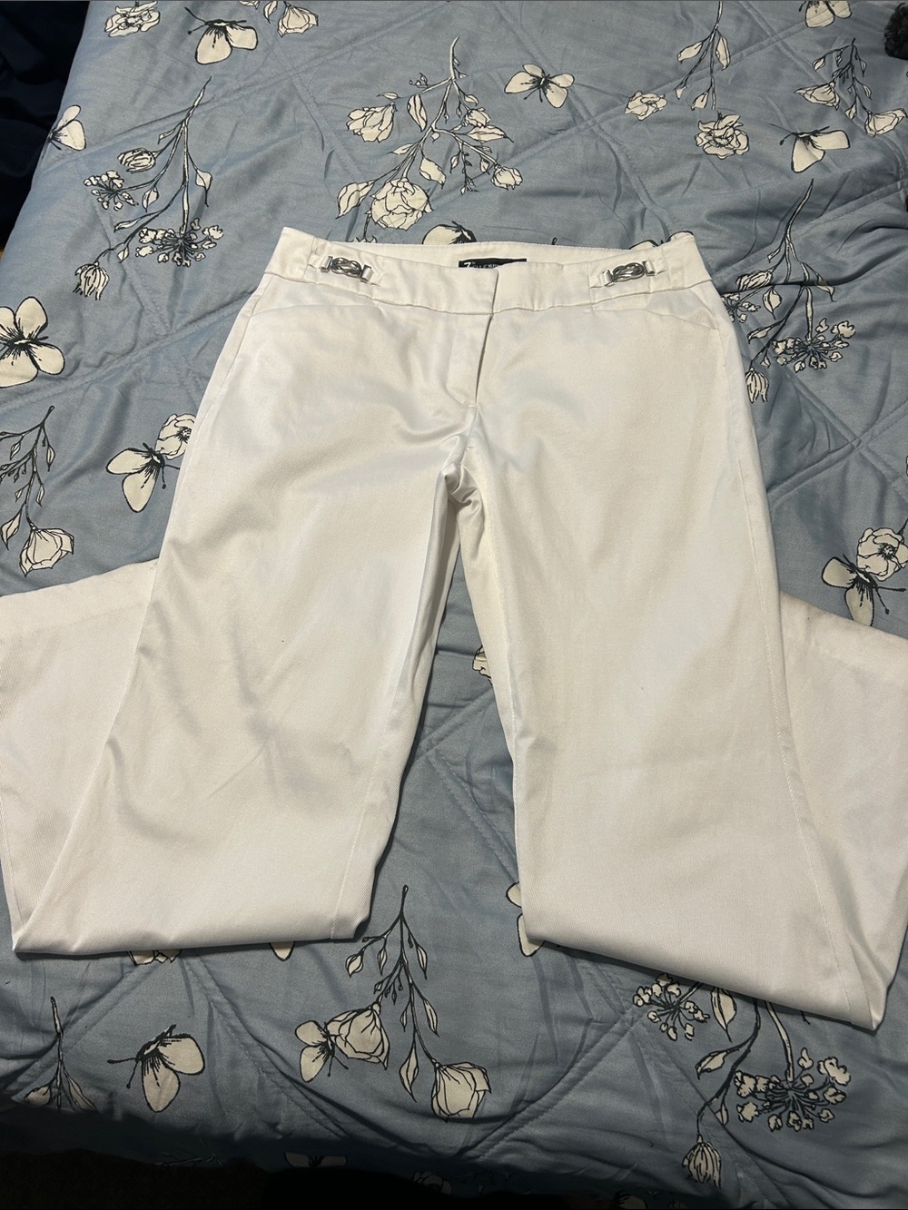 New York & Company Women's White Straight-Leg Pants